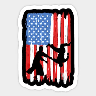 American Flag Aikido Graphic Sticker